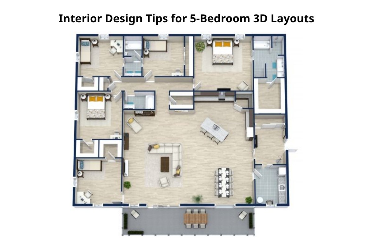 Interior Design Tips for 5-Bedroom 3D Layouts