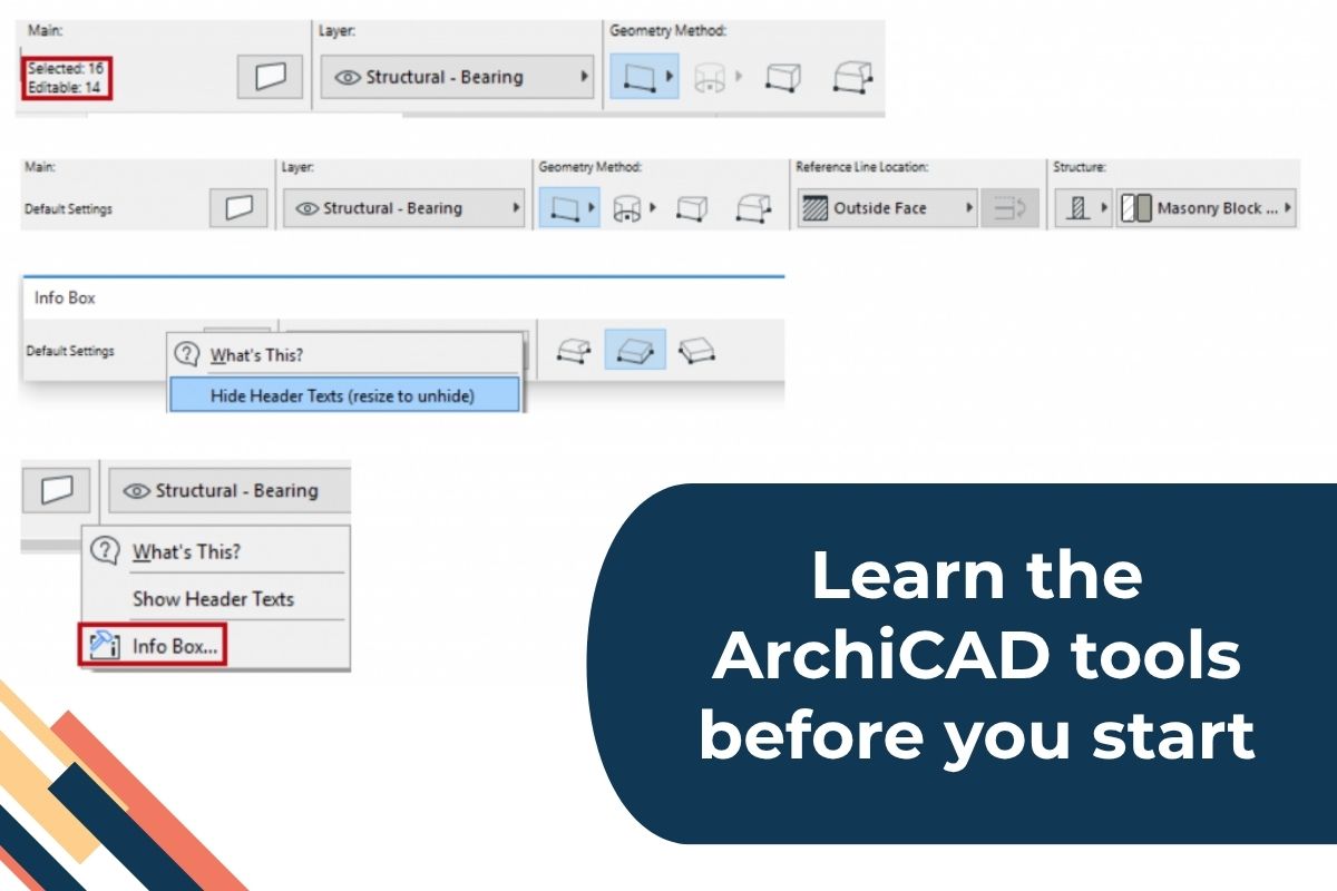 Learn the ArchiCAD tools before you start
